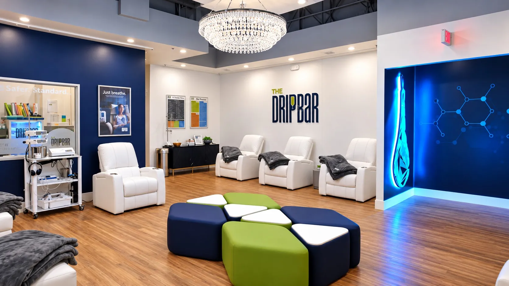 Lounge from the entrance at The DRIPBaR Flower Mound
